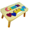 CHILDREN KIDS WOODEN NAME PUZZLE STEP STOOLS - Made in USA - Free Shipping